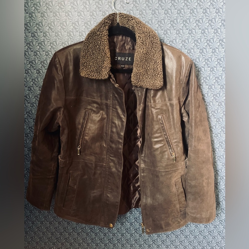 VINTAGE Cruze Leather Jacket Ladies Size M Leather Bikercore Grunge Y2K Preppy